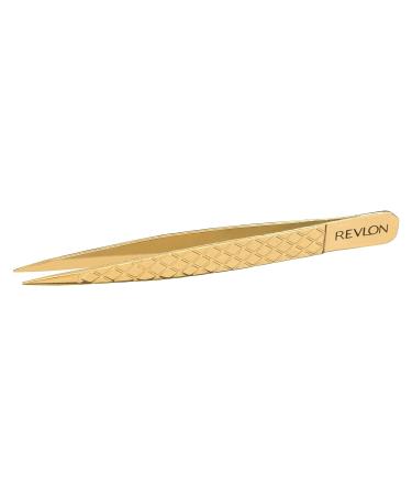 Revlon Gold Series Titanium Coated Point Tweezer - Precision Eyebrow Grooming Tool - Buy Online on GoSupps.com