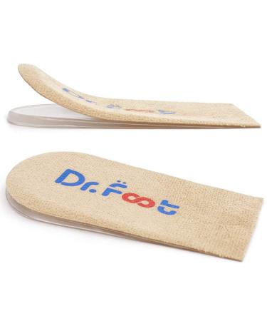 Dr.Foot Adjustable Orthopedic Heel Lift Inserts Height Increase Insole for Leg Length Discrepancies Heel Spurs Heel Pain Sports Injuries and Achilles tendonitis (Beige 2 Layers) Beige 2 Layers: Small-Women's 4.5-9.5|Men's 6-8.5