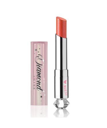 Nuest Diamond Shine Metallic Sparkle Lip Color with Vitamin E Cosmetics  Easy Application  High Pigment Full Coverage in 8 Glittery Shades  Cruelty Free  Vegan (Orange Blossom)