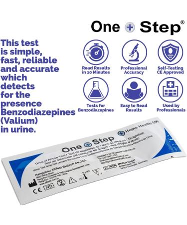 5 Benzodiazepines Drug Testing Kits- Rapid Results Urine Test Strips | Valium/Diazepam | Sensitivity 200ng/mL - 5 Tests - Buy Online on GoSupps.com