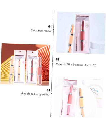 Housoutil Double-Headed Eyebrow Brush Set for Women - 2 Sets Red Eyebrow Makeup Tool - Buy Online on GoSupps.com