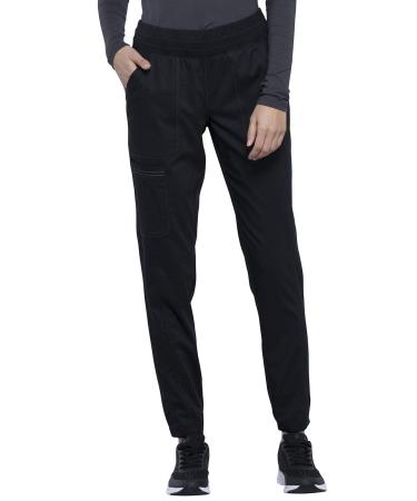 Jogger Scrubs for Women Workwear Revolution Soft Stretch Easy Care WW011 Small Black