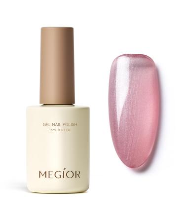 MEGIOR Pearl Jelly Purple Gel Nail Polish 15ML Shimmer Gel Polish 1PC White Glitter Nail Polish Gel Soak Off UV Gel Polish Translucent Color Neutral Gel Polish for Nail Art Manicure DIY at Home Pearl Pale Purple