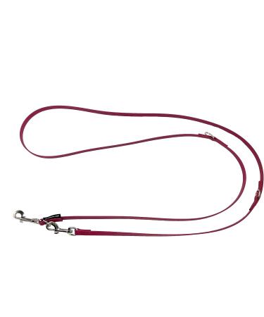 Adjustable Biothane Dog Leash for Small & Large Dogs - 2m to 5m Lengths Silver Hook 13mm Bordeaux - Buy Online on GoSupps.com