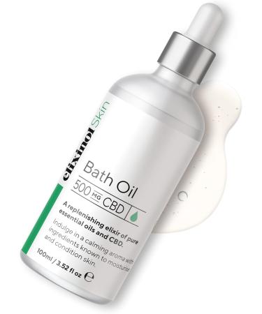 Elixinol Skin Moisturising Hydrating Bath Oil 500mg of CBD Natural Majoram Grapeseed Oil Jojoba Seed Oil Hemp Extract Premium Quality Pure Vegan | 100ml - Buy Online on GoSupps.com