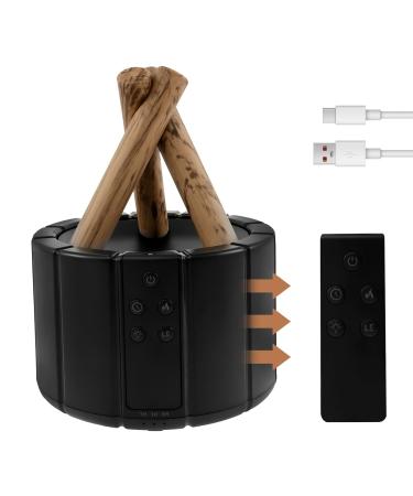 KTZCTPCA Campfire Flame Fire Diffuser Humidifier Mini Bonfire Flame Essential Oil Diffuser 250ml Aromatherapy Oil Diffuser for Home Bedroom Office Yoga Timer & Waterless Auto Shut-Off (Black)