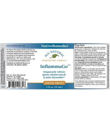 Native Remedies InflammaGo 2 fl oz - Natural Homeopathic Remedy for Muscle & Joint Pain Relief - Buy Online on GoSupps.com