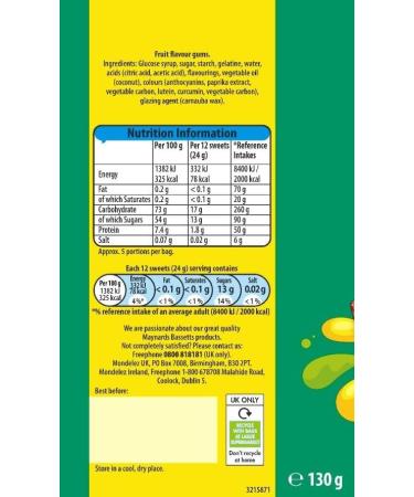 Maynards Bassetts Minigems Sweets Bag 130g | Delicious Assorted Gummy Candy - Buy Online on GoSupps.com