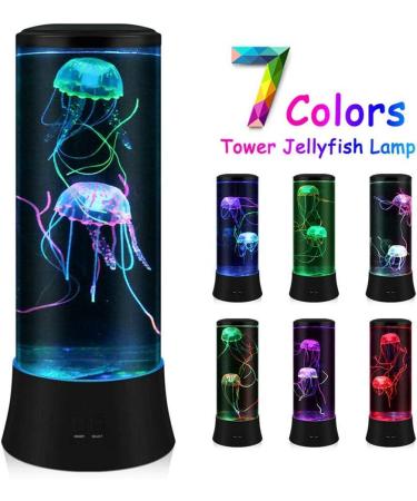 EDIER LED Fantasy Jellyfish Lava Lamp - 7 Color Setting Aquarium Mood Light for Home Office Decor - Great Gifts for Kids - Buy Online on GoSupps.com