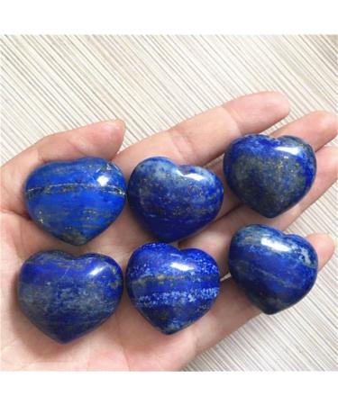 Double Happy Healing Crystal 4PC Natural Blue Lazuli Chakra Heart Shaped Stones - Hand Carved Gemstone for Home Decor & Gift (30mm) - Buy Online on GoSupps.com