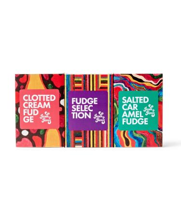 Josh & Jim's Fudge Selection Pack Clotted Cream Fudge Caramel Sea Salt Fudge Fudge Selection Variety Multipack Traditional British Recipe Suitable For Vegetarians 3x150g