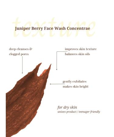 Rustic Art Juniper Berry Face Wash Concentrate | Dry Skin Hydration | Natural Orange Grapeseed | Sulfate Free | Dry Skin | 125g - Buy Online on GoSupps.com