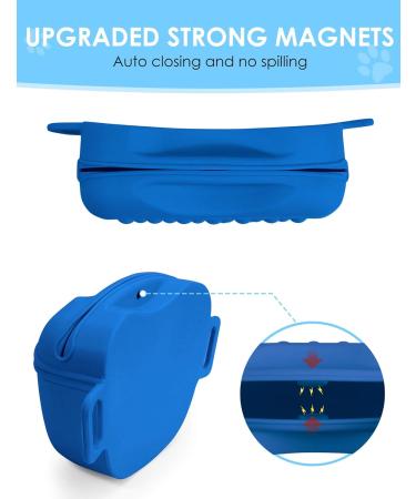 Gobeigo Silicone Dog Treat Bag with Clicker - Magnetic Closure Puppy Training & Walks Fanny Pack (Blue) - Buy Online on GoSupps.com