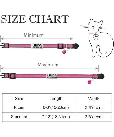 Buy Tagme 2 Pack Katzenollsband - Personalized Cat Collars with Safety Clasp & Bell Hot Pink Standard Size 18-31cm - International Shipping Available - Buy Online on GoSupps.com