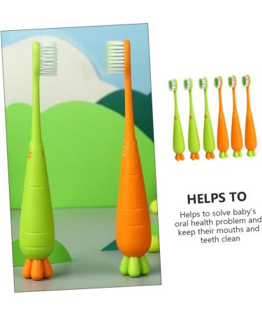 Buy Healvian 12 STK Soft Carrot Toothbrushes for Children - Bulk Travel Manual Toothbrushes for Kids & Pets | International Shipping Available - Buy Online on GoSupps.com