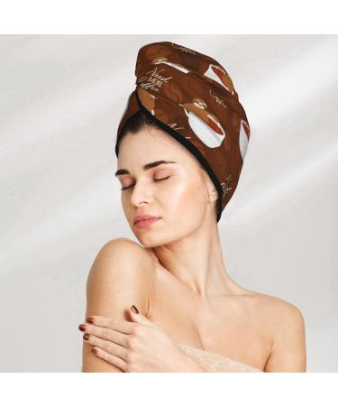 Hair Towel Wrap - Quick-Dry Hair Drying Turban with Button | Sloths Need More Coffee Design - Buy Online on GoSupps.com