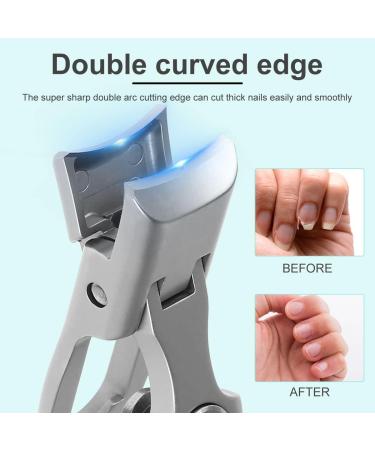 Stainless Steel Nail Clipper Wide Jaw Opening Toenail Cutter Heavy Duty Nail Clipper Ergonomic Curve Fingernail Trimmer for Adults Seniors Pets(Sliver) - Buy Online on GoSupps.com