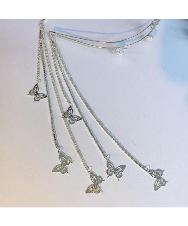 fdsmall Rhinestone Headband Silver Wedding Butterfly Headband Crystal Tassel Headband for Women Sparkly Rhinestone Head Chain Headwear Headpieces Hair Accessories for Women and Girls (Gold) - Buy Online on GoSupps.com