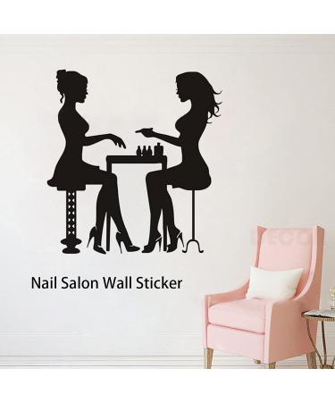Nail Salon Wall Decoration Wall Decal Decoration Nail Art Salon Wall Sticker Shop Window Nail Art Manicure Art Sticker Ornament for Nail Salon (S) - Buy Online on GoSupps.com