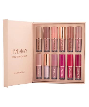 stilion Lipstick Set of 12 Matte Velvet Mini Liquid Lipstick Set for Women - Long Lasting Waterproof Lip Gloss Combo