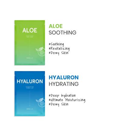 Barulab Sheet Mask 10-Pack Assorted Variety | Vegan Korean Facial Masks - Aloe, Cica, Green Tea, Olive, AHA.BHA, Peptide, Shea Butter, Tea Tree, Vitamin C, Hyaluronic Acid - Buy Online on GoSupps.com