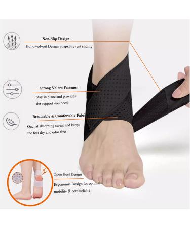 NELLHOMY Sport Ankle Brace for Men/Women(2 Pack) Adjustable Ankle Support Ankle Support for Plantar Fasciitis Relief Ankle Brace/Wrap for Sprained Ankle Achilles Tendon Recovery Sports(Black XL) X-Large Black - Buy Online on GoSupps.com