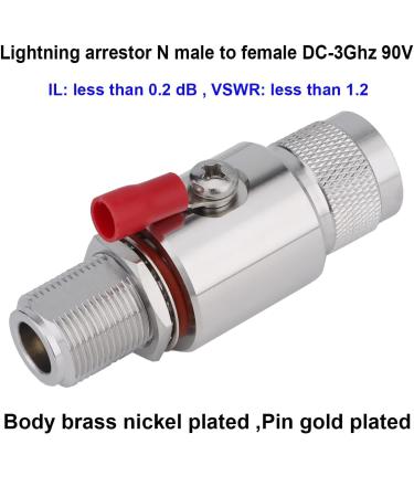 Lightning Arrestor N Male to Female Bulkhead 50 Ohm 0-3GHz with 90V Gas Tube - Buy Online on GoSupps.com