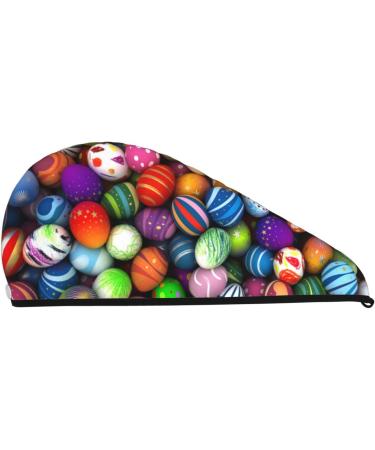 Shop Soft Super Absorbent Microfiber Hair Towel Wrap - Easter Eggs2 | Quick Dry Coral Velvet for Long Curly & Thick Hair - Buy Online on GoSupps.com