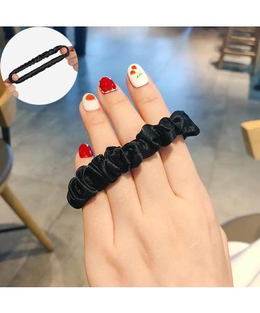 Olakin Silk Hair Tie Set - 4 Pcs - Premium Women's Ponytail Holders & Hair Accessories - Elastic Silk Hair Bands for Girls & Women (Black) - Buy Online on GoSupps.com