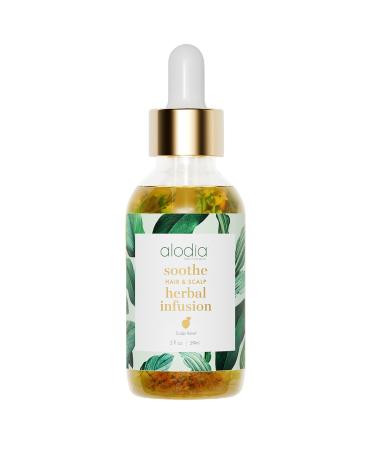Alodia Soothe Hair & Scalp Herbal Infusion - 2 oz Leave-on Scalp Oil Serum to Calm Dry Irritated & Flaking Scalps - with Chamomile Jojoba Oils Egyptian Calendula Flowers & Safflower - Nut-free
