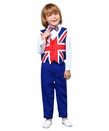 mintgreen Baby Boys Gentleman Suit Set Long Sleeve Shirt with Bowtie + Waistcoat + Pants Size: 1-4 Years Red Blue 12-18 Months