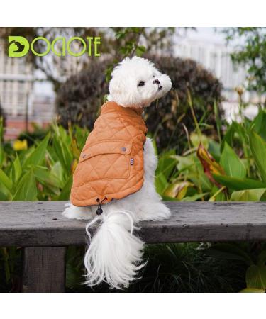 Docio Winter Dog Coat & Jacket for Small Dogs - Padded Orange Vest with Crawl Bag | 1 Pack - Buy Online on GoSupps.com