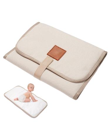 Baby Changing Mat Portable Changing Mat Changing Mat for On the Go Baby Changing Blanket Mat for Infants and Toddlers Breathable Washable Reusable Beige