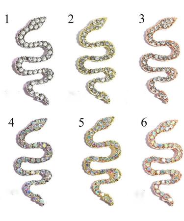 1 PC Colorful Oversized Nail Salons Crystal Diamond Design Snake Shape Nail Charms 3D Art Accessoirs(1) Style1 - Buy Online on GoSupps.com
