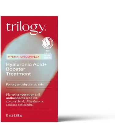 Trilogy Hyaluronic Acid+ Booster Treatment 15 mL - For Dry Skin - Plumping Hydration With Hyaluronic Acid - Made in New Zealand - Clean Natural Beauty - Buy Online on GoSupps.com