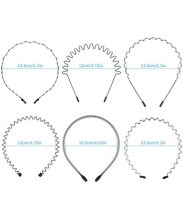 10 Unisex Black Wave Metal Hair Ties - Slip-Resistant Elastic Headband Accessories for Outdoor Sports & Yoga - 10 Piece Set - Buy Online on GoSupps.com
