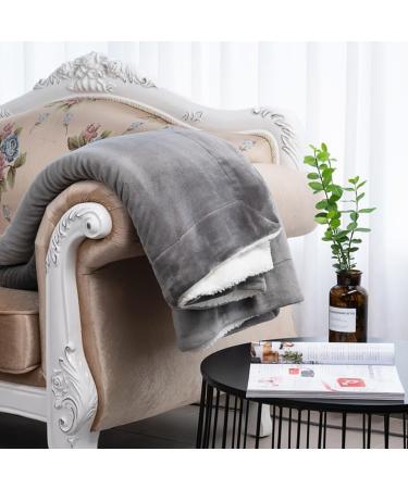 Qoier Double Sided Fluffy Winter Blanket - Lightweight Gray Bedspread for Adults & Kids | Cozy Home Office Essential - Buy Online on GoSupps.com
