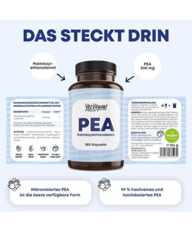 PEA Caspseln 300 mg (180 Capsules) - Palmitoylethanolamide 300 mg per hard capsule - Laboratory Tested - Vegan - High Dosed (1 x 180 Capsules) - Buy Online on GoSupps.com
