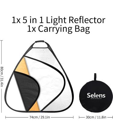 Selens 5-in-1 Triangle Reflector (32 Inch) for Photography Studio and Outdoor Lighting - Buy Online on GoSupps.com