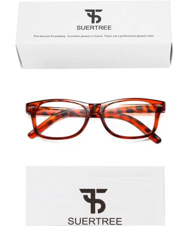 Suertree Square Reading Glasses +3.00 Magnification Spring Hinge Computer Readers Black 9809 - Buy Online on GoSupps.com