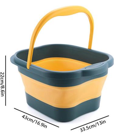 Foot Soaking Bath Basin | Soak Basin with Massaging Rollers and Handle | Stress Relief Soaking Tired Feet Help Sleep Home Spa Outdoor Travel Yellow+blue - Buy Online on GoSupps.com