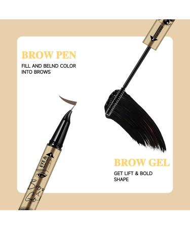 MOTIBACK Microblading Eyebrow Pen WaterResistant Eyebrow Pencil 2in1 DualEnd Eyebrow Brush Mascara for LongLasting Defined Eyebrows GrayBrown - Buy Online on GoSupps.com