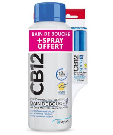 CB12 Mouthwash 500 ml + Alcohol-free Mouth Spray Mint 15 ml Free