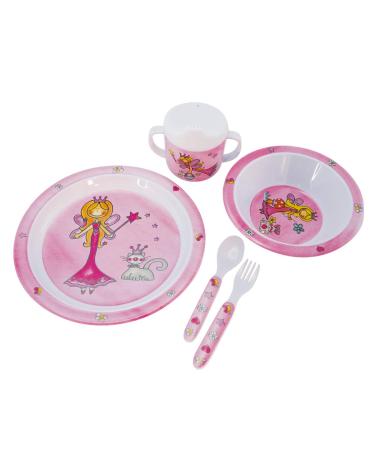 Bieco Baby dishes Princess |5-part baby dishes |Children's dishes made of melamine |Dishes baby for toddlers |Baby food set |Baby tableware set |colorful