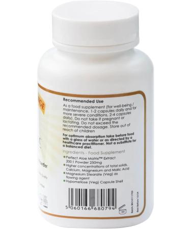 The Perfect Range Aloe Matrix - 60 Aloe Vera Capsules for Healthy Skin & Hair 250mg Supports Healthy Digestion & Immune System Vitamin E Aloe Vera Capsules Alo Vera Capsules - Buy Online on GoSupps.com
