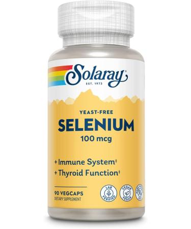 Solaray Yeast Free Selenium 100mcg - Immune & Thyroid Support - 90 VegCaps - Buy Online on GoSupps.com