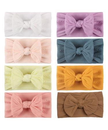 Bobishe baby hair band grind 8 pieces of headband baby girl nylon front ligaments elastic soft hair loops wide loop turban headgear for toddlers newborns - Buy Online on GoSupps.com