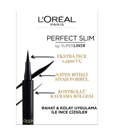 L'Or al Paris Super Liner Perfect Slim Eyeliner - Intense Black Felt Tip for Precision Eye Makeup - 1 Piece - Buy Online on GoSupps.com