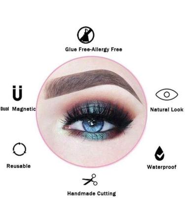 Reton Magnetic Eyelashes Set - Natural 3D Reusable False Lashes with Applicator & Clips - Soft Magnetic Eyelash Kit for Effortless Glam - Buy Online on GoSupps.com