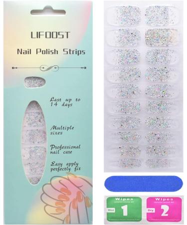 LIFOOST Glitter Gel Nail Polish Stickers - 20 Extra-Long Gel Manicure Strips - Buy Online on GoSupps.com